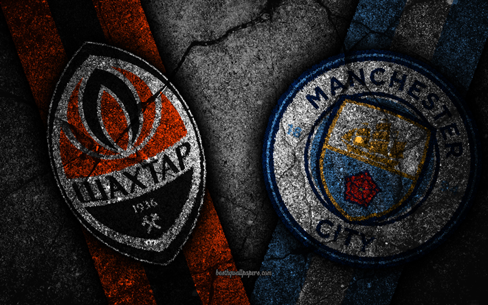 Le Shakhtar Donetsk vs Manchester City, de la Ligue des Champions, Phase de groupes de la phase 3, cr&#233;ative, le Shakhtar Donetsk et le FC, le Manchester City FC, pierre noire
