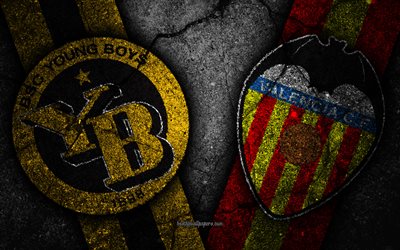 Young Boys vs Valencia, Champions League, Group Stage, Round 3, creative, Young Boys FC, Valencia FC, black stone