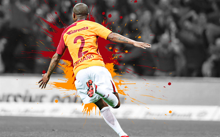 Download Wallpapers Mariano 4k Art Galatasaray Brazilian Football Player Splashes Of Paint Grunge Art Creative Art Super League Turkey Football Mariano Ferreira Filho For Desktop Free Pictures For Desktop Free