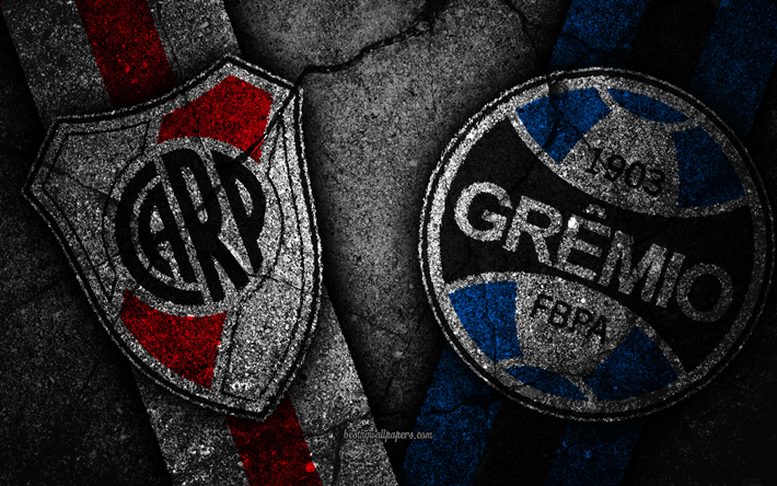 River Plate vs Gremio, Copa Libertadores 2018, Semifinal, kreativa, River Plate FC, Gremio FC, svart sten