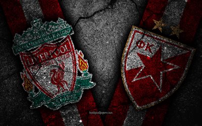 Liverpool vs Crvena Zvezda, Liga Dos Campe&#245;es, Fase De Grupos, Rodada 3, criativo, O Liverpool FC, Crvena Zvezda FC, pedra preta