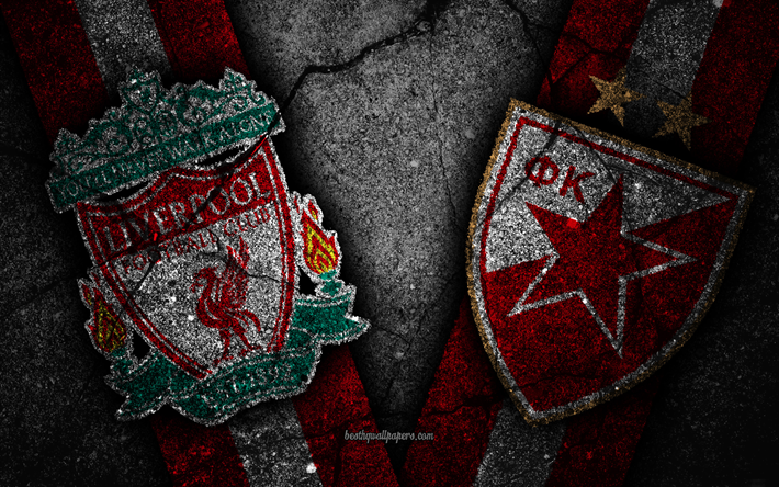 Liverpool vs Crvena Zvezda, Champions League, Gruppspelet, Omg&#229;ng 3, kreativa, Liverpool FC, Crvena Zvezda-FC, svart sten