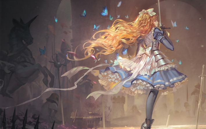 Alice in Wonderland, main character, art, drawing, anime characters, japanese manga
