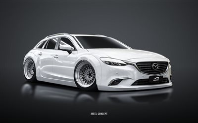 Mazda 6 Wagon, artwork, tuning, 2018 cars, japanese cars, new Mazda 6, Mazda