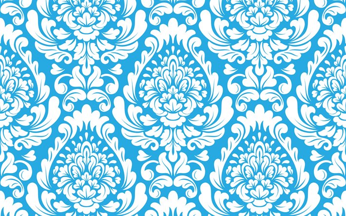 blue ornament texture, vintage ornament texture, retro texture, floral ornament background, blue ornament background