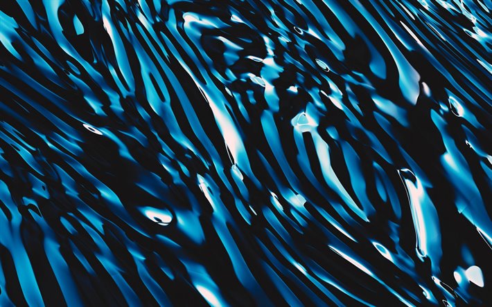 ダウンロード画像 波質感 青色の波背景 メタリックブルー波の質感