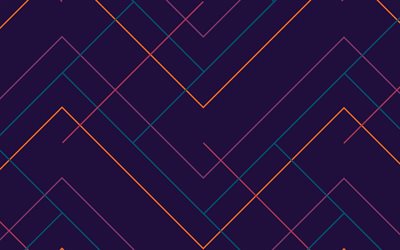 abstract lines background, creative, violet backgrounds, abstract art, colorful lines, minimal