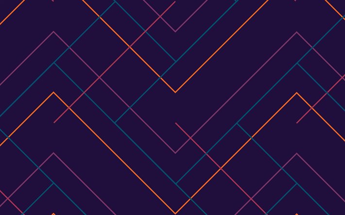 Download wallpapers abstract lines background, creative, violet ...