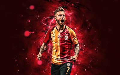 Adem Buyuk, 2019, Galatasaray SK, Turkish footballers, soccer, Turkish Super Lig, Galatasaray FC, Buyuk, footaball, neon lights, Adem Buyuk Galatasaray