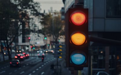 traffic light, city traffic concepts, red yellow green light, road regulation