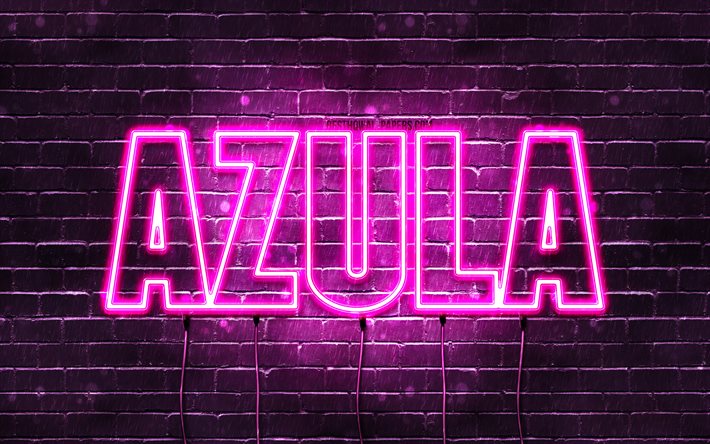 Joyeux anniversaire Azula, 4k, n&#233;ons roses, nom Azula, cr&#233;atif, joyeux anniversaire Azula, anniversaire Azula, noms f&#233;minins japonais populaires, photo avec nom Azula, Azula