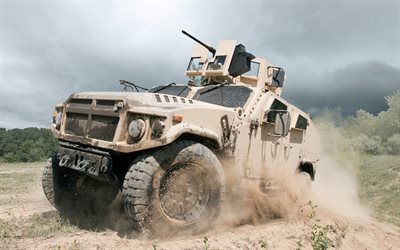 AM General BRV-O, armored car, camouflage, heavy weapon gun, US Army