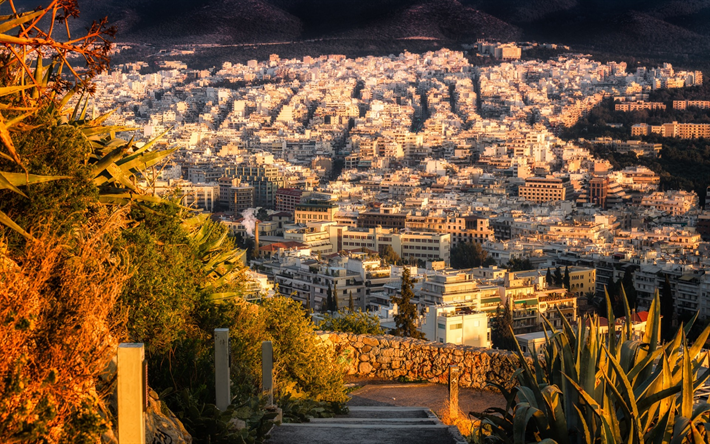 ダウンロード画像 アテネ 町並み 夜 夕日 ギリシャ フリー のピクチャを無料デスクトップの壁紙