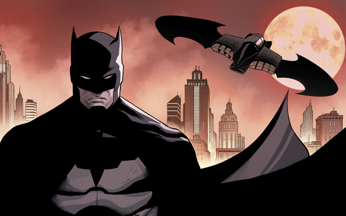 Batman, art, superheroes, Batmobile, DC Comics