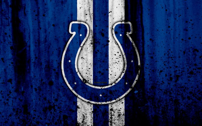 4k, Indianapolis Colts, grunge, NFL, amerikkalainen jalkapallo, NFC, USA, art, kivi rakenne, logo, Etel&#228; Division