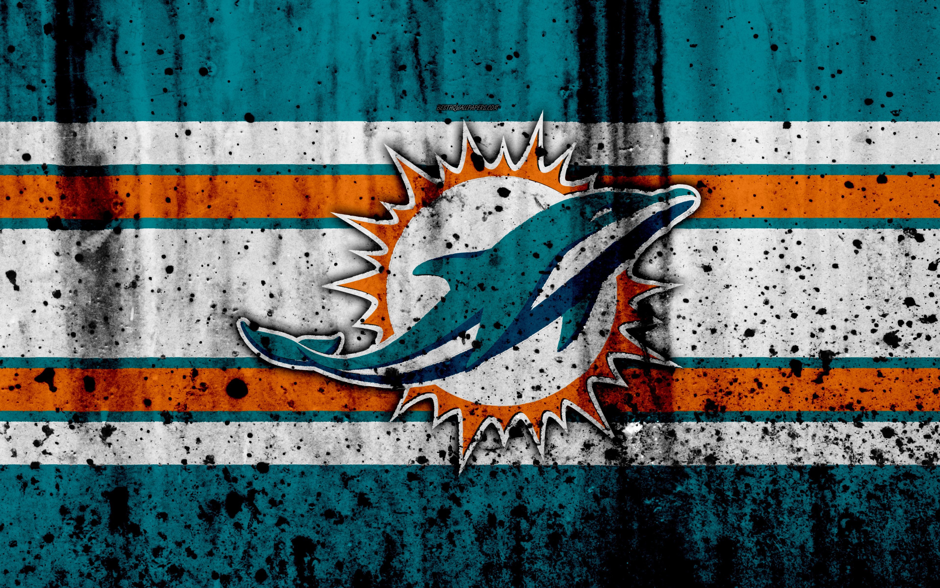 Download wallpapers Miami Dolphins, 4k, NFL, grunge, stone texture, logo,  emblem, Miami, Florida, USA, American football, East Division, American  Football Conference, National Football League for desktop with resolution  3840x2400. High Quality HD