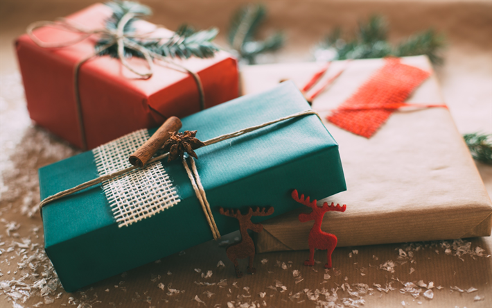 Noel, 2018, Yeni Yıl, Noel hediye kutuları, ambalaj