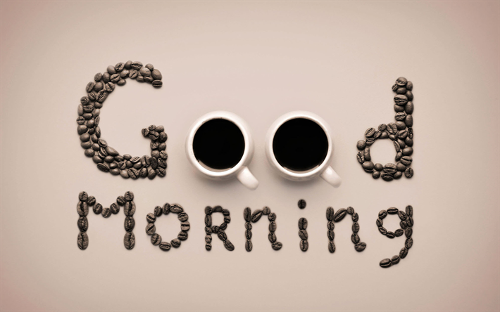 God Morgon, kaffe kopp, kreativa, konst, kaffe