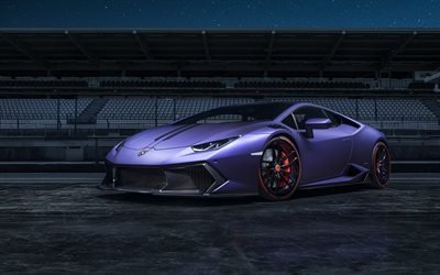 Lamborghini Huracan, raceway, 2017 cars, violet Huracan, hypercars, Lamborghini