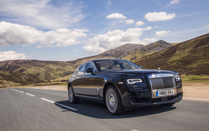 Rolls-Royce Ghost, 4k, 2018 cars, road, luxury cars, Rolls-Royce