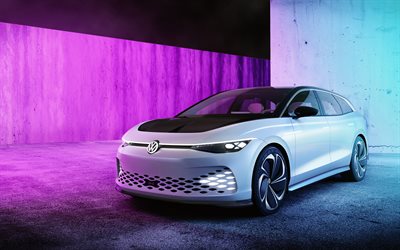 Volkswagen ID Space Vizzion Concept, 2019, electric concept, exterior, front view, German cars, electric cars, Volkswagen