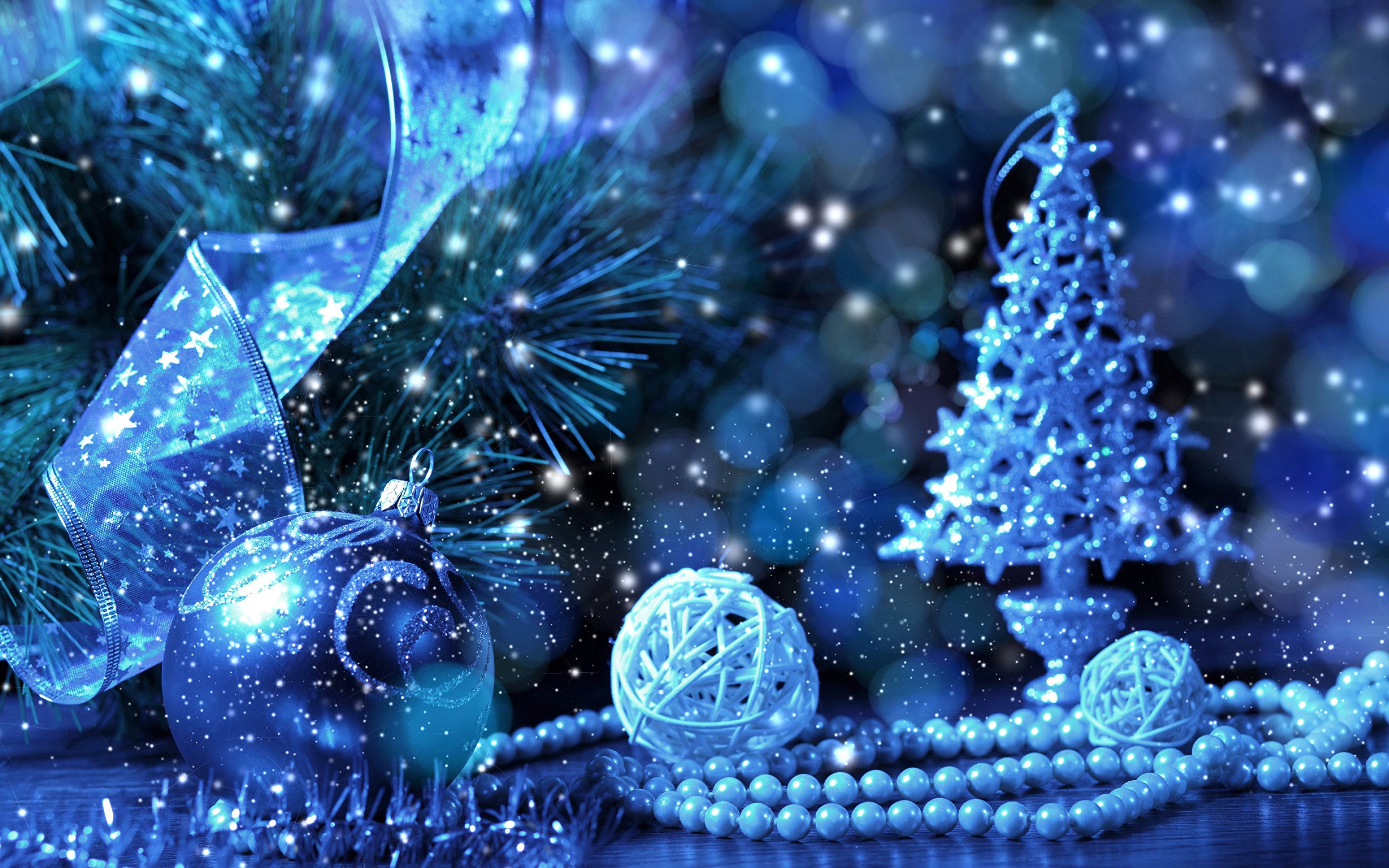 Download wallpapers blue christmas tree, 4k, Merry Christmas, blue christmas  background, new year decorations, candles, Happy New Year, christmas  decorations, christmas tree, New Years concerts, xmas decorations for  desktop with resolution 2880x1800.