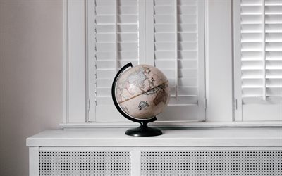 globe, window, travel concepts, earth, globe in retro style, Earth map