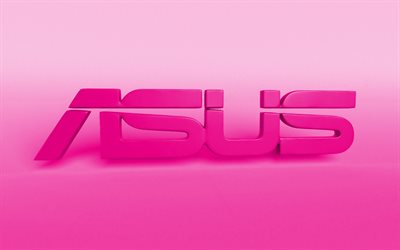 Asus violetti logo, luova, violetti n&#228;&#246;n tausta, minimaalinen, Asus-logo, kuvitus, Asus