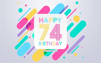 嬉しい74年の誕生日, 抽象誕生の背景, 嬉しい74歳の誕生日, カラフルな抽象化, 74分には嬉しいお誕生日, お誕生日ラインの背景, 74年の誕生日, 74年の誕生日パーティー