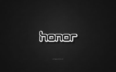 honor leather logo, black leather texture, emblem, honor, creative art, black background, honor logo
