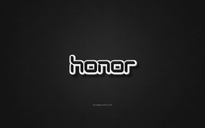 honra logotipo de couro, textura de couro preto, emblema, honra, arte criativa, fundo preto, honra logotipo