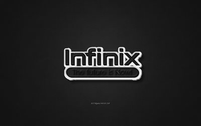 Infinix M&#243;vil logotipo de cuero, de cuero negro, la textura, el emblema, Infinix M&#243;vil, creativo, arte, fondo negro, Infinix M&#243;vil logotipo