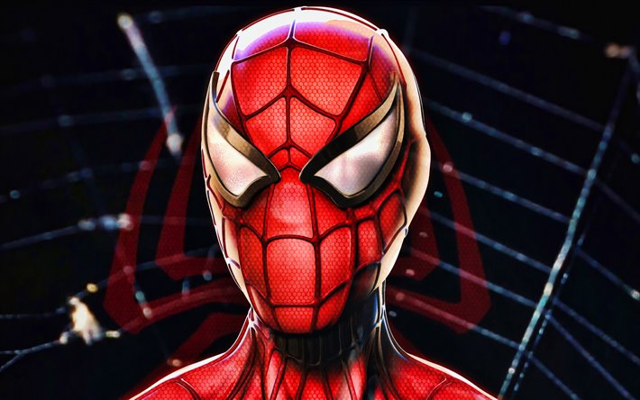 4K Spiderman, 4k, yakın &#231;ekim, &#214;r&#252;mcek Adam, macera, s&#252;per kahraman, 3D sanat