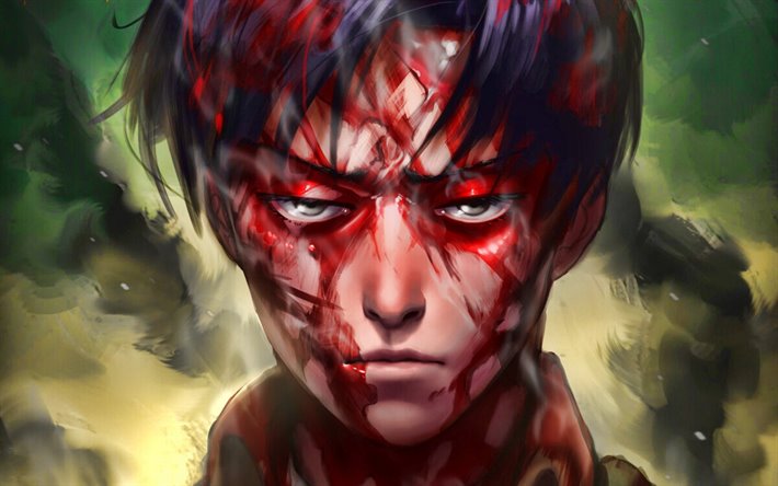 Levi Ackerman, close-up, Attack on Titan, Levi, portrait, artwork, Shingeki No Kyojin, manga, Rivai Akkaman