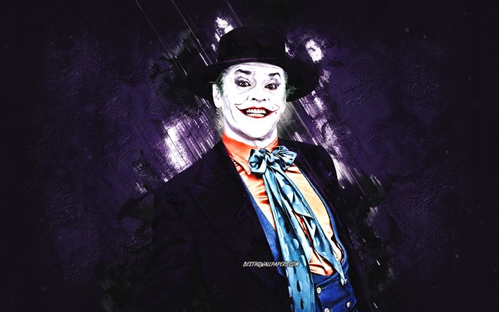 Joker, portrait, character, Joaquin Phoenix, purple stone background
