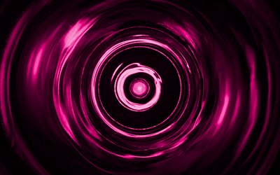 紫のスパイラル背景, 4K, 紫の渦, スパイラルテクスチャ, 3Dアート, 紫の波の背景, 波状のテクスチャ, 紫の背景