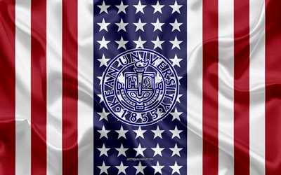 kean university emblem, amerikanische flagge, kean university logo, union, new jersey, usa, kean university
