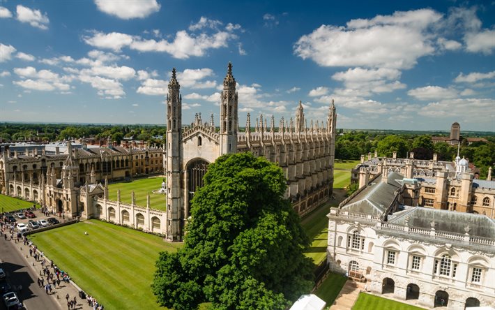 Cambridgen yliopisto, yliopistorakennukset, vanhat yliopistot, Cambridgen kaupunkikuva, Cambridge, Englanti, Iso-Britannia