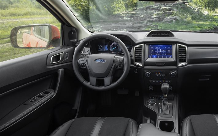 2021, Ford Ranger Tremor, interior, inside view, dashboard, new Ford Ranger interior, american cars, 2021 Ranger XLT, Ford