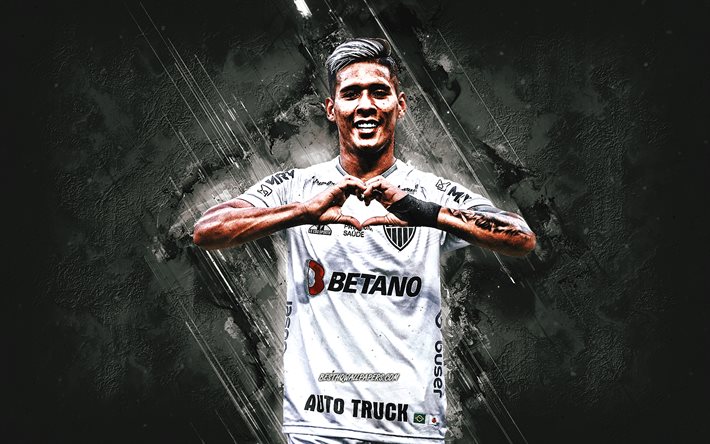 Matias Zaracho, Atletico Mineiro, Argentine Footballer, Midfielder, White Stone Background, Football, Serie A, Brazil