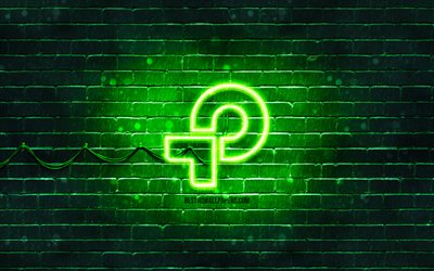 TP-Link green logo, 4k, green brickwall, TP-Link logo, brands, TP-Link neon logo, TP-Link