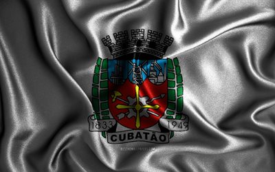 علم كوباتاو, 4 ك, أعلام متموجة من الحرير, المدن البرازيلية, يوم كوباتاو, أعلام النسيج, فن ثلاثي الأبعاد, كوباتاو, مدن البرازيل, علم Cubatao 3D