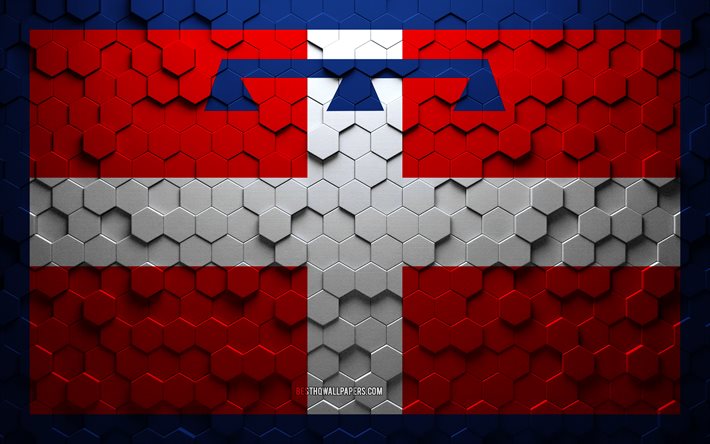 ピエモンテ州の旗, ハニカムアート, ピエモンテの六角形の旗, ピエモンテ州, 3D六角形アート