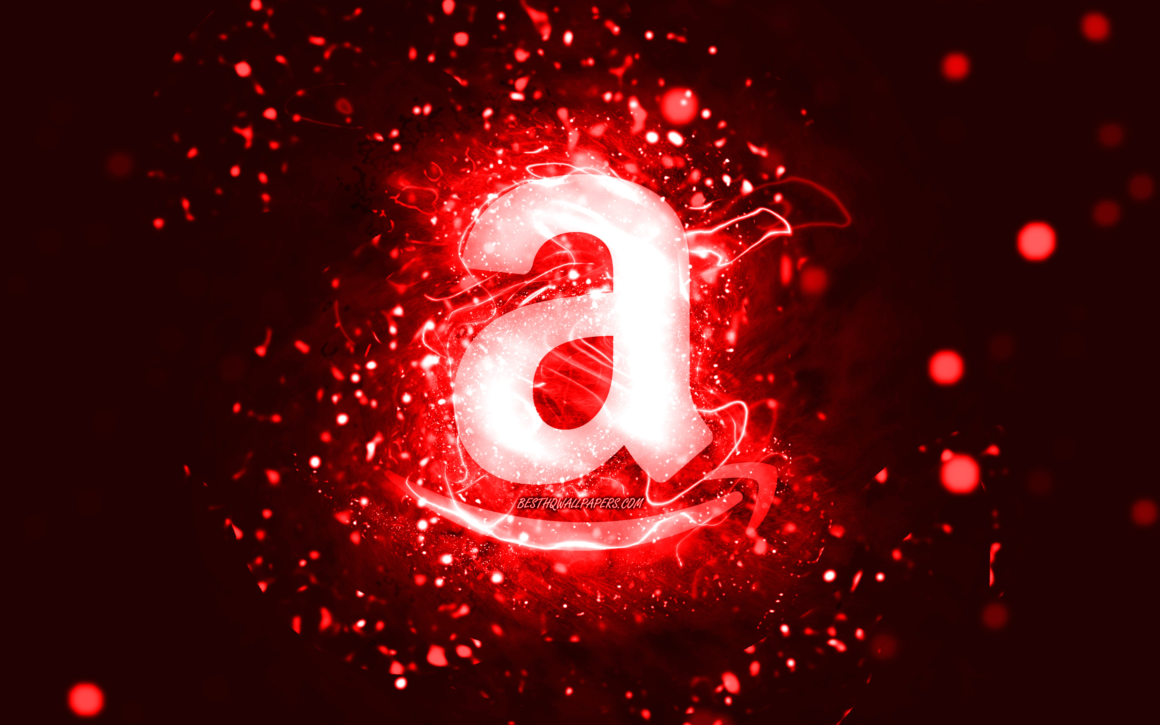 Descargar fondos de pantalla Logotipo rojo de Amazon, 4k, luces de neón  rojas, creativo, fondo abstracto rojo, logotipo de Amazon, marcas, Amazon  monitor con una resolución 3840x2400. Imagenes de escritorio