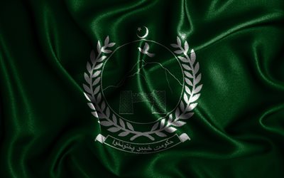 Bandeira khyber Pakhtunkhwa, 4k, bandeiras onduladas de seda, prov&#237;ncias paquistanesas, Dia de Khyber Pakhtunkhwa, bandeiras de tecido, Bandeira de Khyber Pakhtunkhwa, arte 3D, Khyber Pakhtunkhwa, &#193;sia, Prov&#237;ncias do Paquist&#227;o, Khyber 