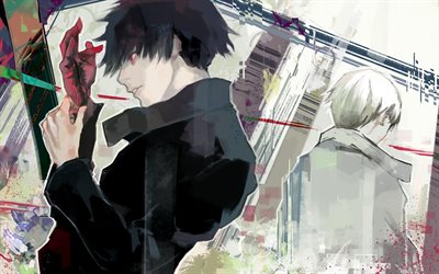 Arima Kishou, Ta Kirishima, 4k, manga, Tokyo Ghoul