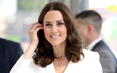 Kate Middleton, smile, portrait, 4k, UK, Duchess of Cambridge, Catherine Elizabeth Middleton