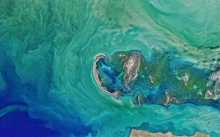 De la Mer caspienne, vue de l&#39;espace, la Terre, la Mer, la NASA