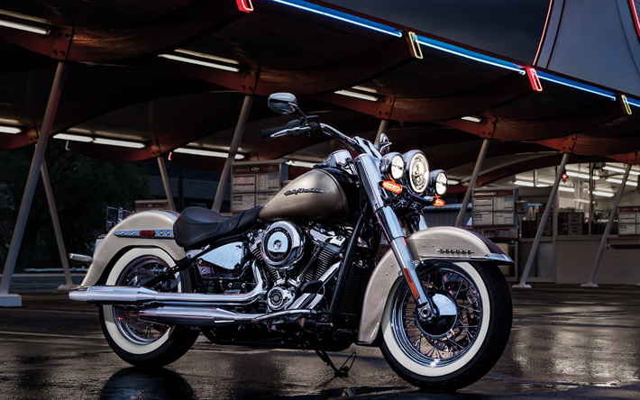 Harley-Davidson, Softail Deluxe, 2018, l&#252;ks motosiklet, 4k, Amerikan motosiklet
