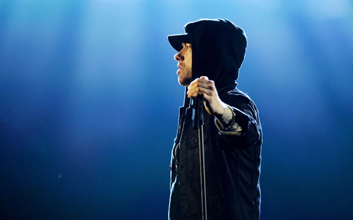Eminem, 4k, superstars, american singer, concert, Marshall Mathers